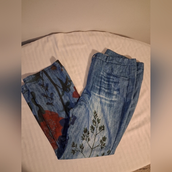 Floral Print Blue Pants - Picture 13 of 16